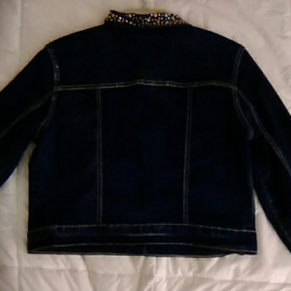 Ladies Rhinestone Jean Jacket - Picture 3 of 4